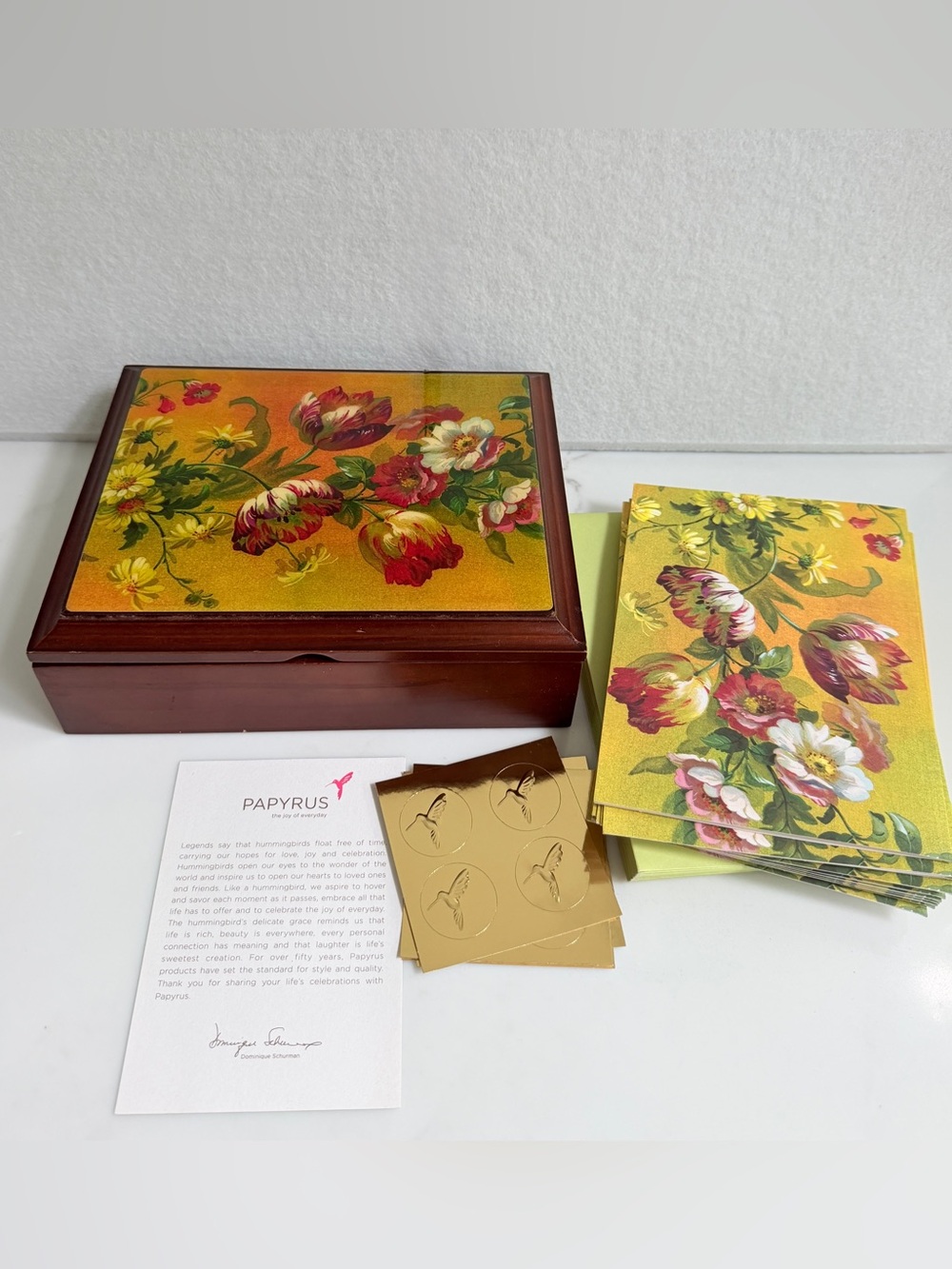 Papyrus Floral Keepsake Box with Cards